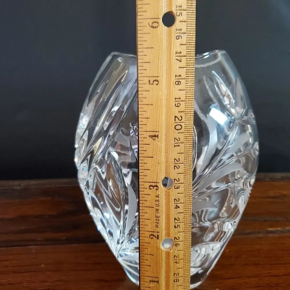 Gorham Floral Etched Lead Crystal Vase